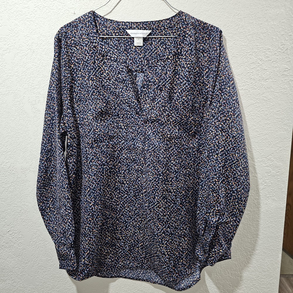 Women's Blue Patterned Top